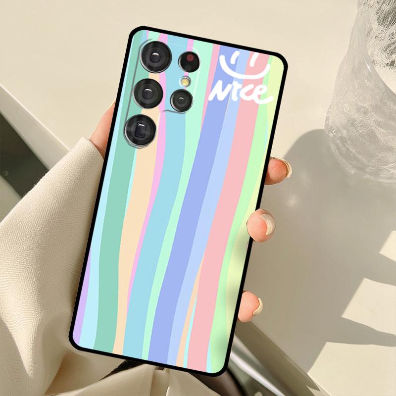 Regenbogen Niedliches Cartoon Hülle Für Samsung Galaxy S25 Ultra S21 S22 S23 S24 Ultra S9 S10 Plus S20 FE S25 FE Rückabdeckung