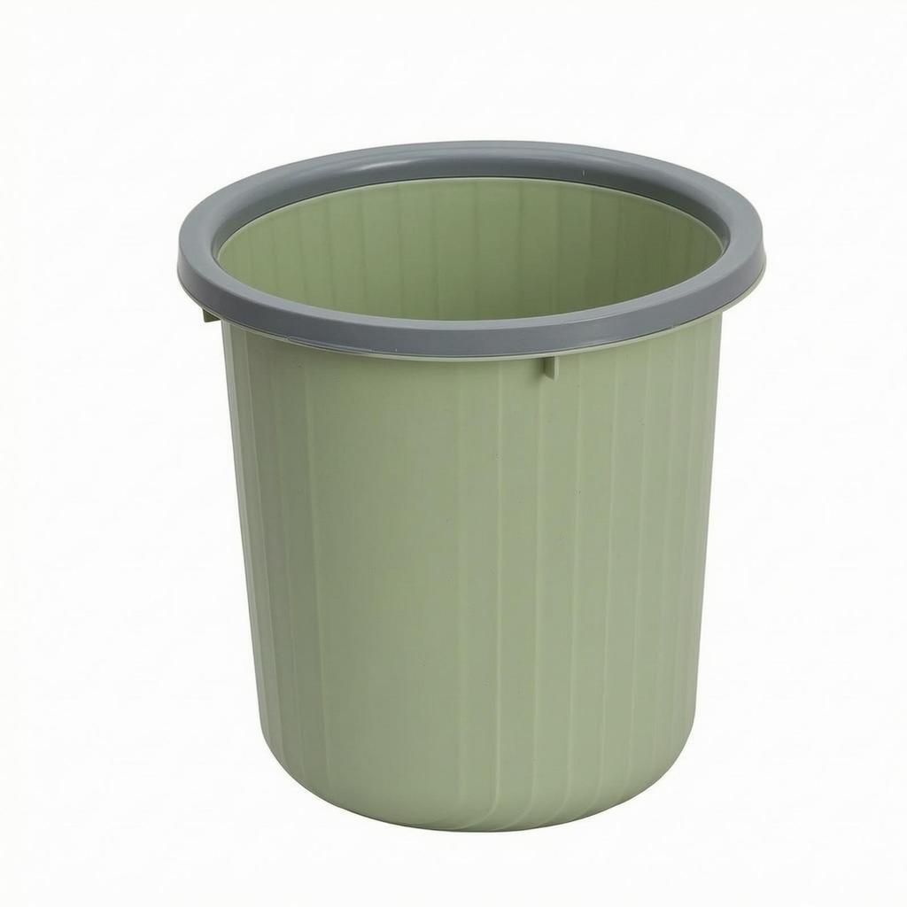 Wastebasket with Retaining Collar Modern Open-Top Waste Bin Low-Profile