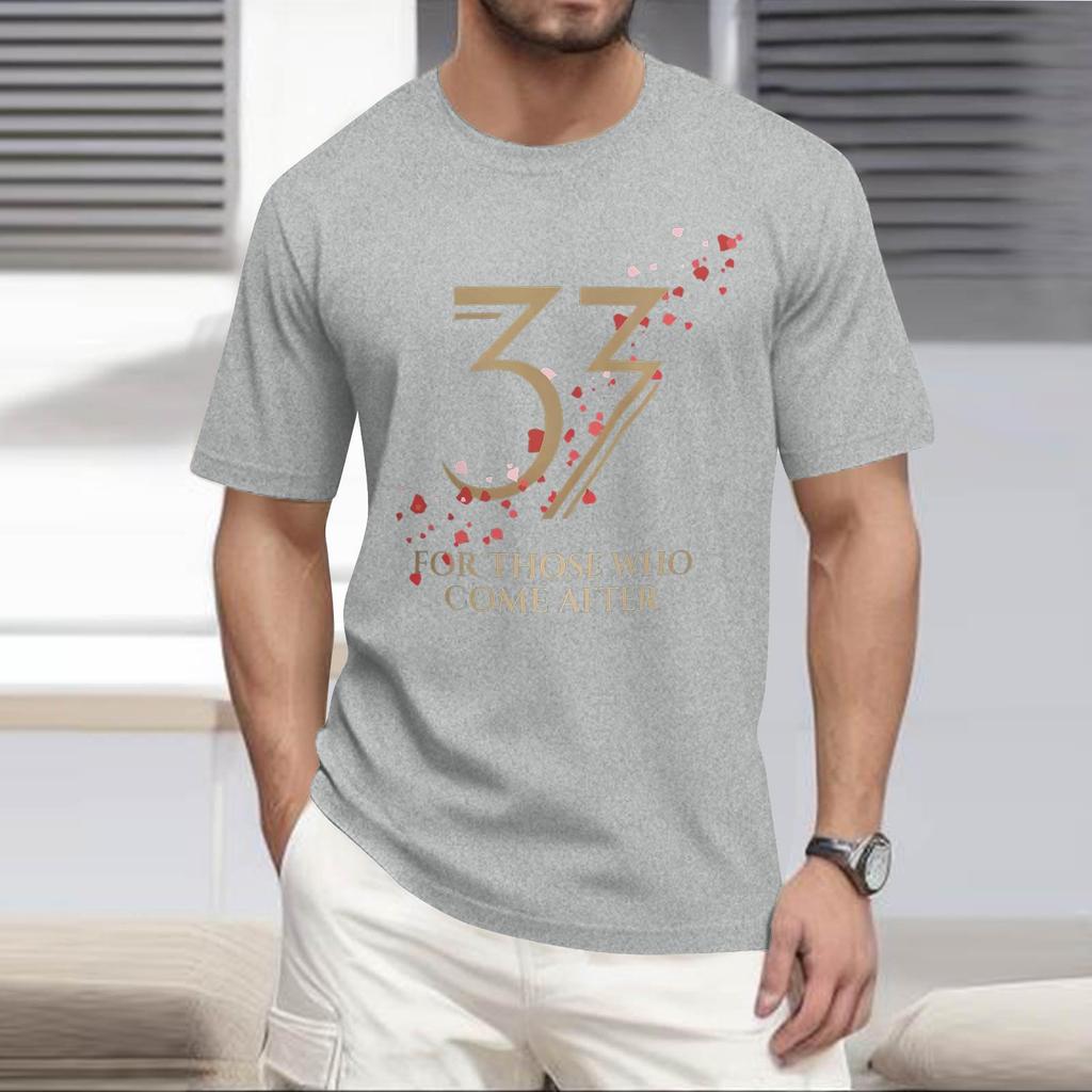 Stylish And Casual Men's Round-neck Loose-fitting Short-sleeved Top.