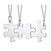 Ensemble de colliers pendentifs Puzzle Couple BFF Minimaliste 2/3/4/5 Pièces pour Femmes Noms Personnalisés Acier Inoxydable Cadeaux Personnalisés Bijoux