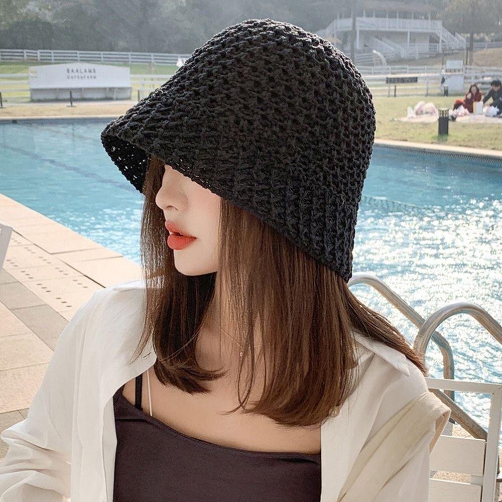 New Unisex Beach Cap Suede Panama Hat Fisherman Hat Breathable Fisherman Cap Sunshade Bucket Hats