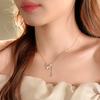 Real gold electroplated zircon Fritillary butterfly necklace temperament collarbone chain design versatile item decoration