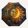 Golden Sun & Moon Mandala Umbrella, Portable 3-Fold Umbrella for Men & Women,Christmas Gift ES78