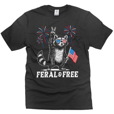 Funny Feral Raccoon 4th of July T-Shirt: Patriotic Independence Day Tee