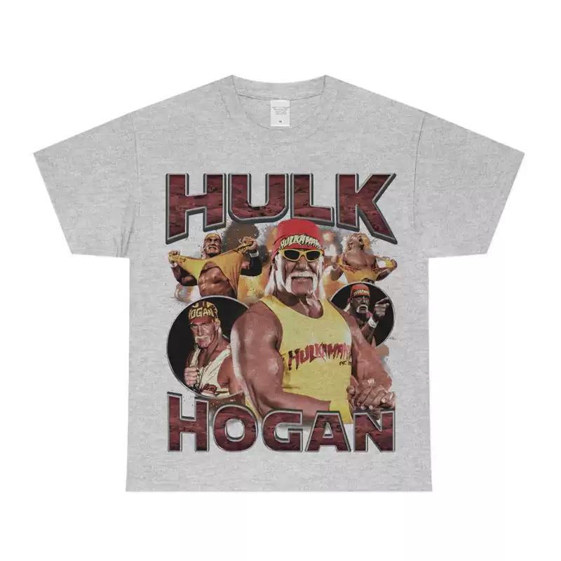 

Hulk Hogan Retro Wrestling T-Shirt Y2K Vintage Graphic Top Casual Punk Streetwear Fashion Athletic Tee for Nostalgic Fans Skate 2XL