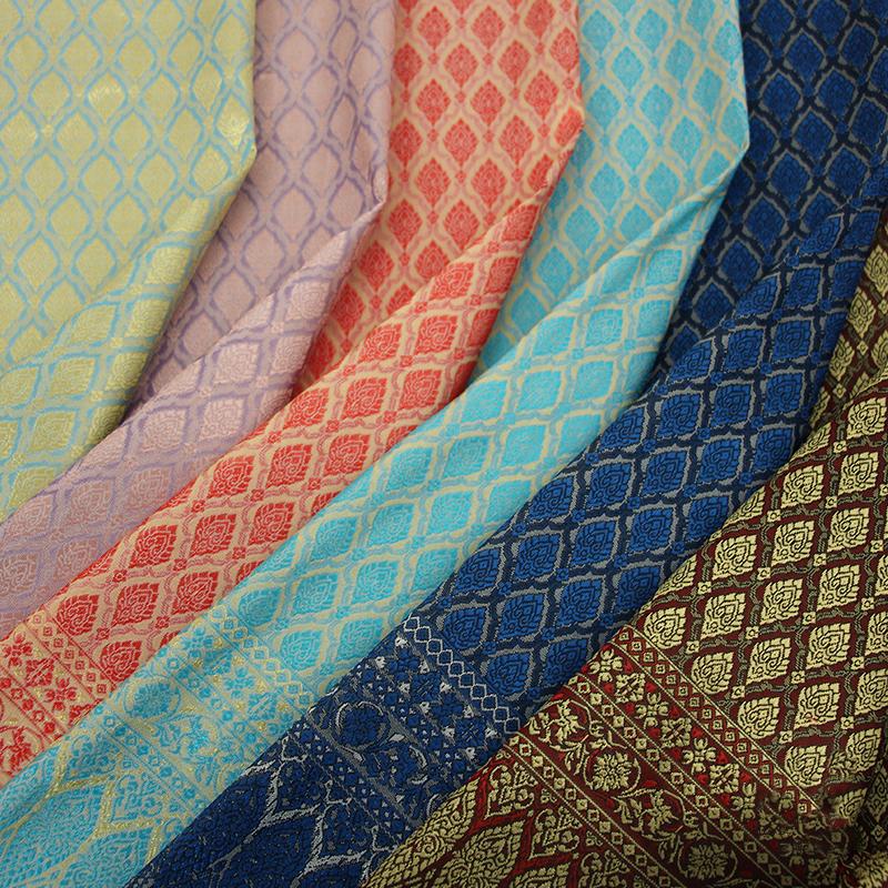 50x100cm Southeast Asian Style Brocade Fabric Dai Ethnic Thai Clothes Fabric For DIY Sewing Thailand Dai Dress Straight Skirts