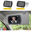 2 PCS Car Sun Visor Vanity Mirror, Clip-on Vehicle Makeup Mirrors for Women Girls, Portable Auto Sun-Shading Visors Cosmetic Mirror for Cars Truck