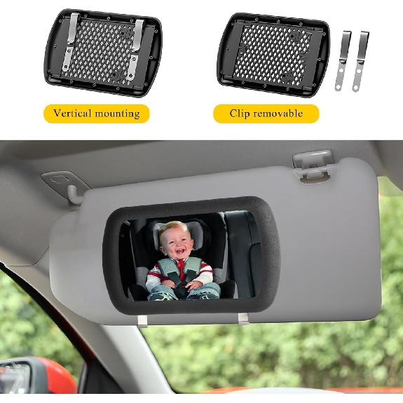 2 PCS Car Sun Visor Vanity Mirror, Clip-on Vehicle Makeup Mirrors for Women Girls, Portable Auto Sun-Shading Visors Cosmetic Mirror for Cars Truck