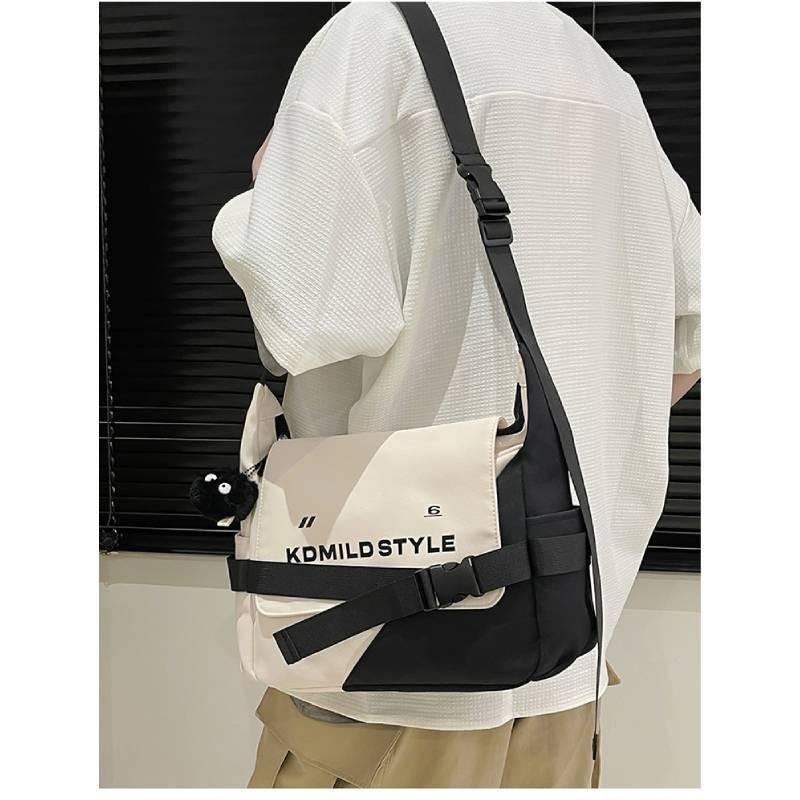 Stylish Canvas Messenger Bag Unisex Trendy Crossbody For Daily Use With Soft Polyester Material And Cozy Medium Size