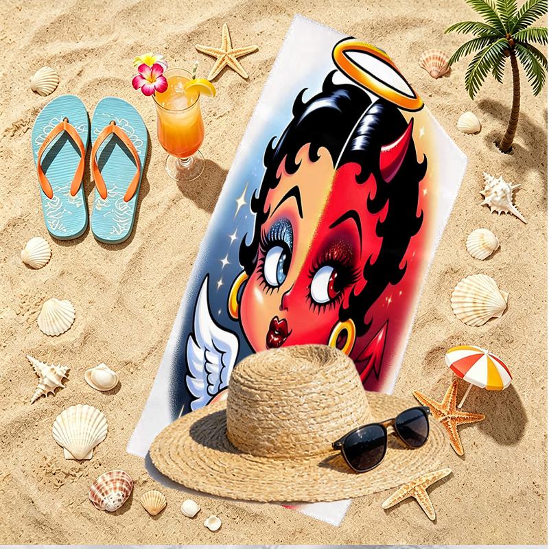 Sexy Doll Print Beach Towel, Versatile Lightweight Absorbent Beach Towel for Pool Surf Yoga Bathroom, Perfect Birthday Holiday Gift