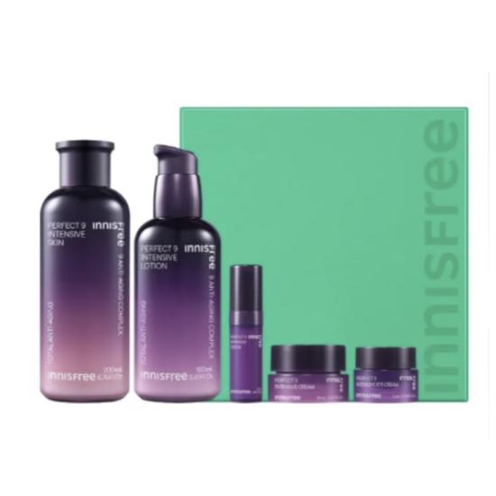Innisfree Perfect 9 Intensive Skincare Set Anti-Aging Firming Care 200ml + 160ml Special Gift Set