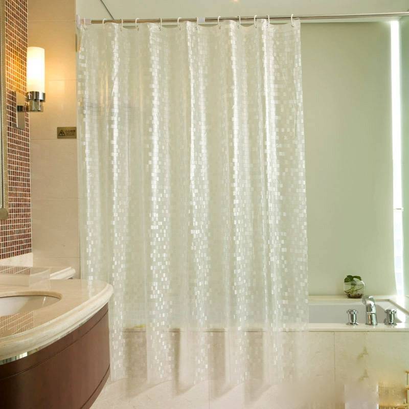Minimalist Peva Shower Curtain With 3d Print Waterproof Moldproof For Bathroom Privacy