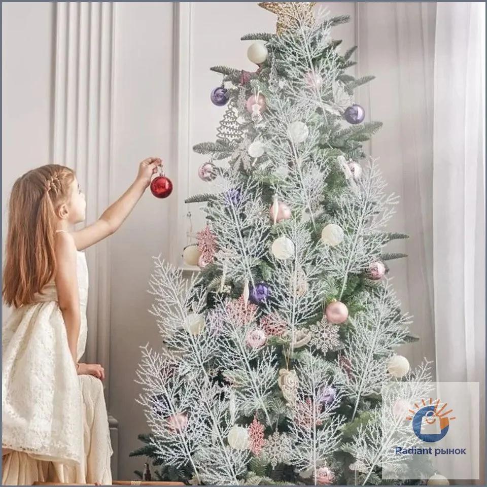 Artificial Leaves and Branches, Christmas Tree DIY Decoration Accessories, Faux for Holiday Wreaths and Centerpieces