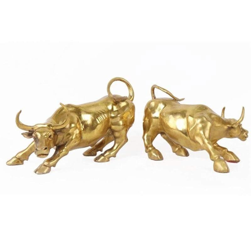 Skinds Wall Street Bull Statue, Wall Street Bull Art Decor Ox Figure Statues Represents Good Luck of Career and Wealth