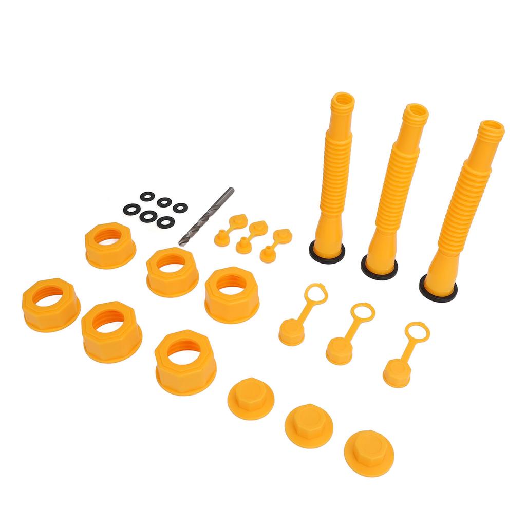 3 Sets Gas Can Spout Replacement Flexible Hoses Vent Covers and Nozzles for 1 2 5 10 Gallon Fuel Tank