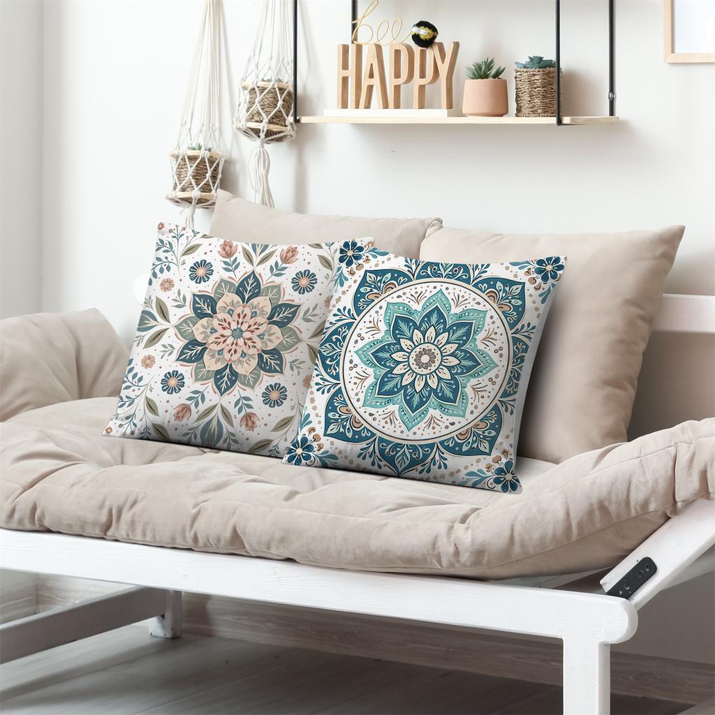 Lotus flower theme digital printing pillow cover Short plush Suitable living rooms bedrooms sofas throw cushion cover 4pcs