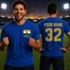 Personalised India Cricket Supporter Flag Name Number T Shirt