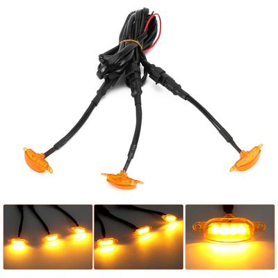 Areyourshop 3pcs Amber Lens Amber LED Lamp Raptor Front Grille Running Light Fit Ford F-150