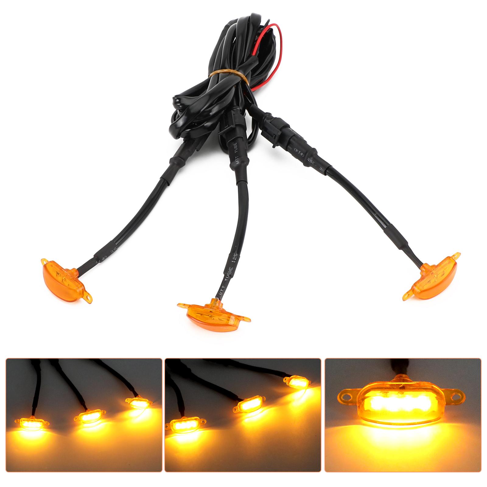 

Areyourshop 3pcs Amber Lens Amber LED Lamp Raptor Front Grille Running Light fit Ford F-150