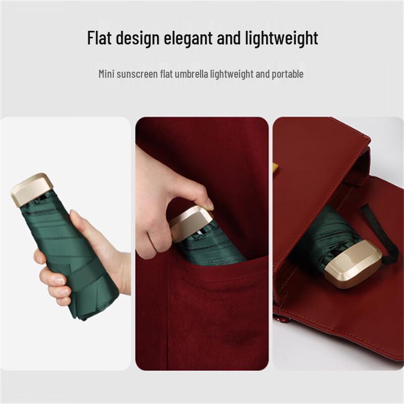 Portable Flat Five-Fold Sun & Rain Umbrella