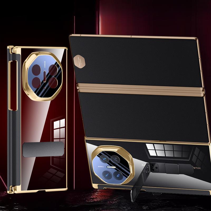 Suitable for Huawei Materialxt Mobile Phone Case Triple Folding Huawei Magnetic Suction Bracket Transparent Electroplating Full Coverage High-end Men