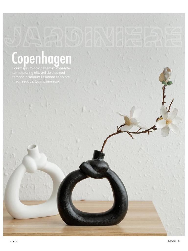 Nordic Cream Style Ceramic Vase - Unique Shape for High-Grade Home Decor