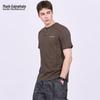 Mark Fairwhale Men's Split Line Embroidered Round Neck T-Shirt