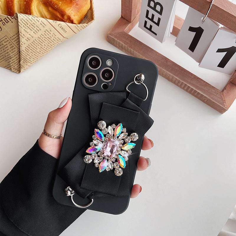 

Iphone16Promax Case For Apple 17 Soft 14 Bow 13 Gems 8 Fine Pores Silicone iPhone 7/8/SE 2020