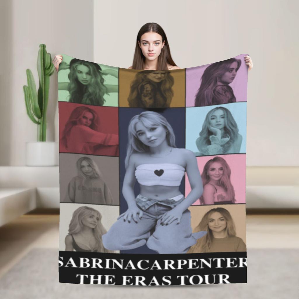 Sabrina diva pop Cantante americana Sabrina Carpenter Morbida Coperta Ufficio Peluche Coperta da Lancio Flanella Copriletto Copri Divano Letto