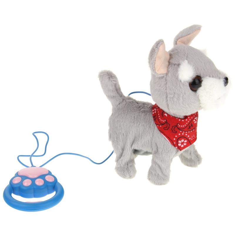 Interactive Dog on a Leash Mascot Schnauzer Walks and Barks