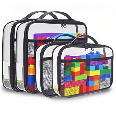 Große Kapazität Pvc Transparente Netz Aufbewahrungstasche Reißverschlusstasche Wasserdichte Make-up Aufbewahrungstasche Tragbarer Spielzeug-Organizer Verpackungsbeutel