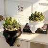 Kreative Sitzhaltung Dickes Bein Blumentopf Grüne Topfpflanzen Behälter Haus Hof Garten Dekoration Handwerk Ornament Geschenk