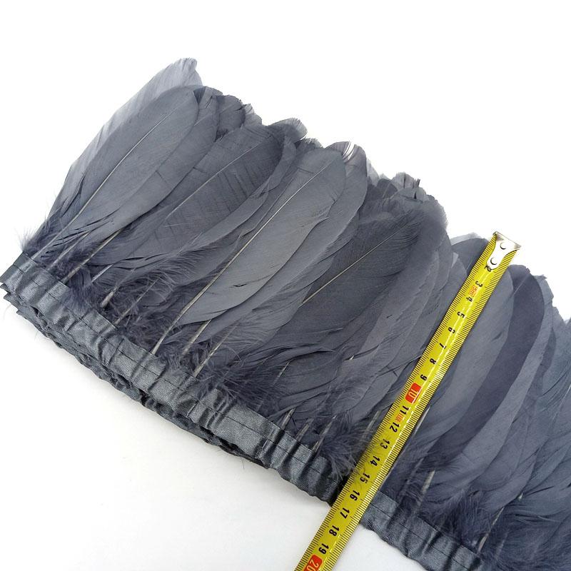2meters Goose Feathers Fringe Trims Plumes DIY needlework accessories Sewing Ribbon For Wedding Dress Decoration Crafts 15-20cm