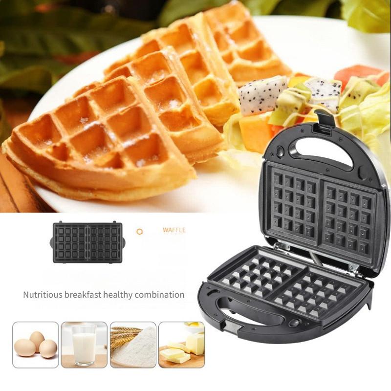 6-in-1 750W High Power Sandwich Machine Kitchen Double-Sided Baking Waffle Maker Multifunctional Breakfast Machine