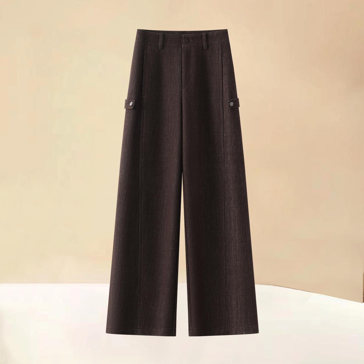 Elegant Women s Wide-Leg Plus Velvet Pants: Flattering, Slimming, Warm for Autumn/Winter 2025. 28/L [Recommended 105-115 Jin]