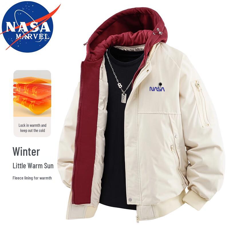 NASA MARVEL Men's Hooded Waterproof Thermal Padded Jacket