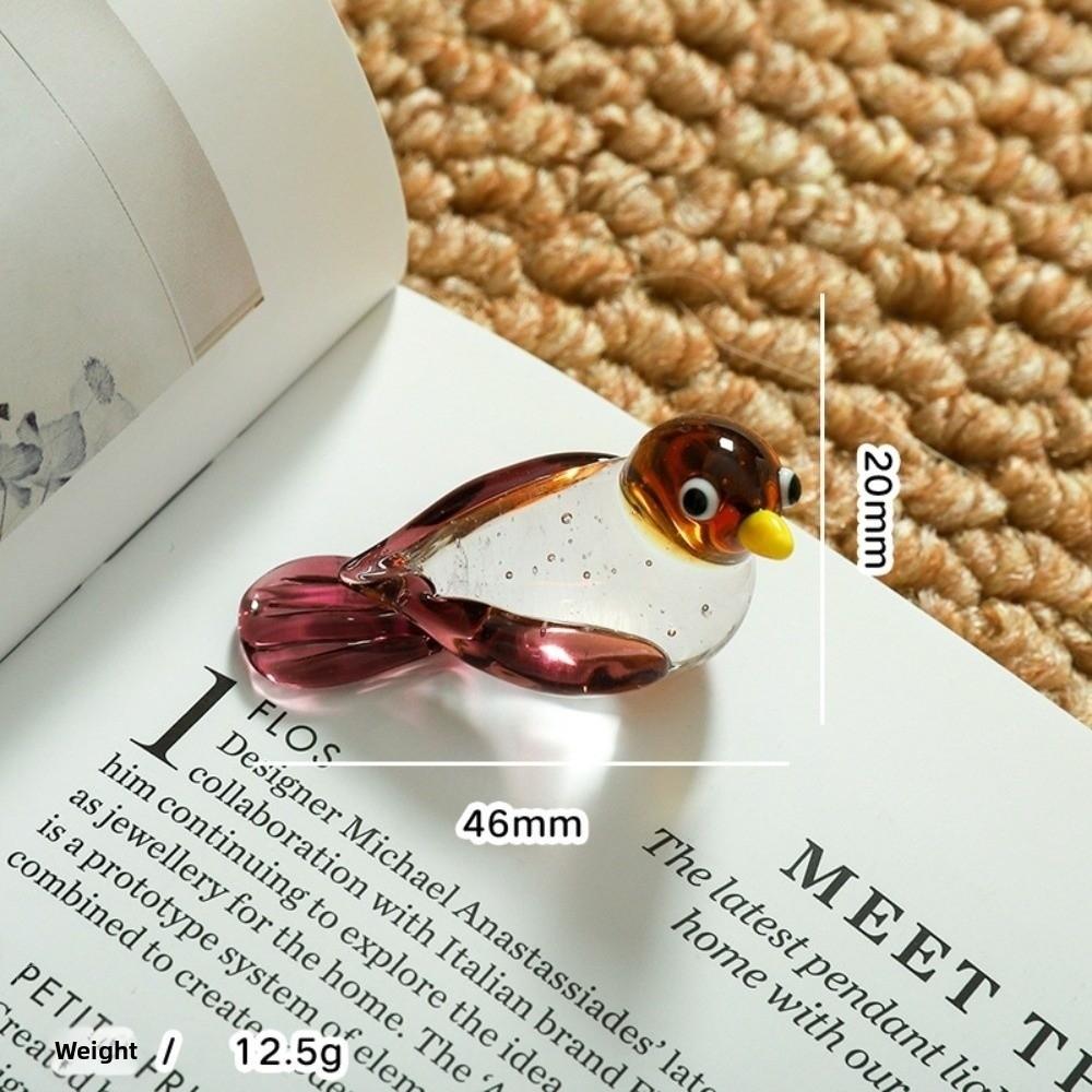 Handmade Glass Bird Figurine Mini Decorative Figurine New Animal Statue