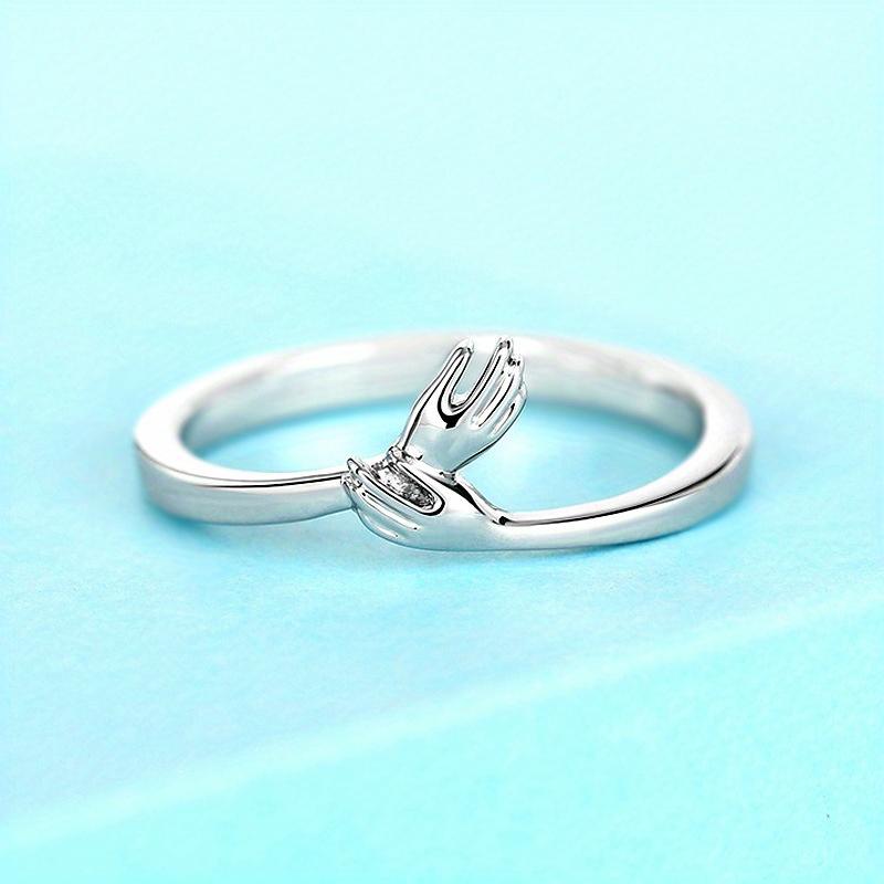 

1pc Simple and Classic Ring Handshake Wrist Design, Single Ring Fashionable Daily Matching Trendy Style 6