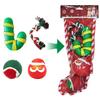 Dog Christmas Gift Box Pet Christmas Stocking Stuffers Durable Interactive Fun Dog Toy Assortment Pack Safe Rubber Chew Toys