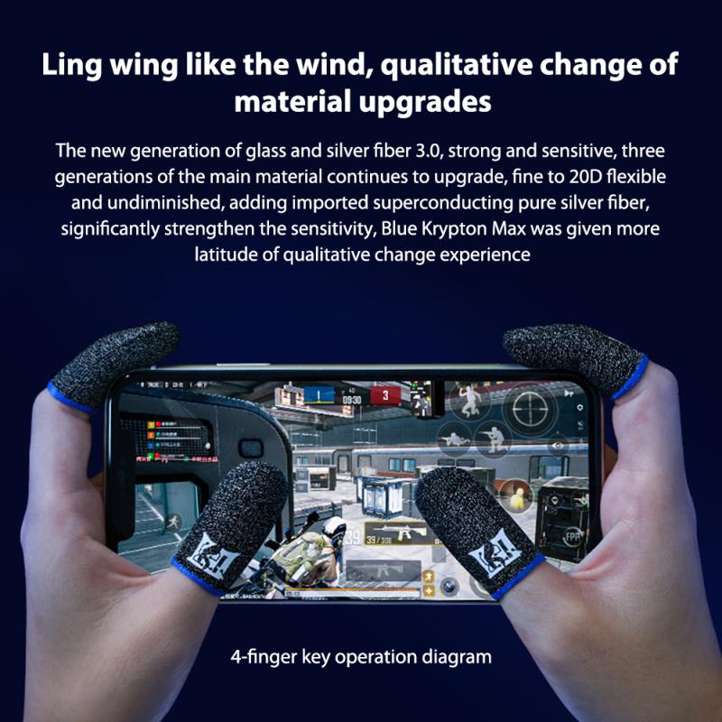 2 buc. Manșon pentru degete, anti-alunecare, respirabil, controler de joc, mâneci pentru degetul mare, pentru jocuri cu ecran tactil sensibil