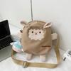 Sheep Cartoon Canvas Crossbody Bag For Teens Soft Material Daily Outfit Shoulder