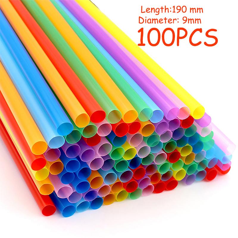 1000-4000Pcs Multicolor Kunststof Straws for Wedding Party Supplies Beverage Kitchen Cocktail Drinking Straws pajitas plastique