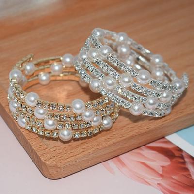 Elegant Imitation Pearl Bracelet Multilayer Stretchable