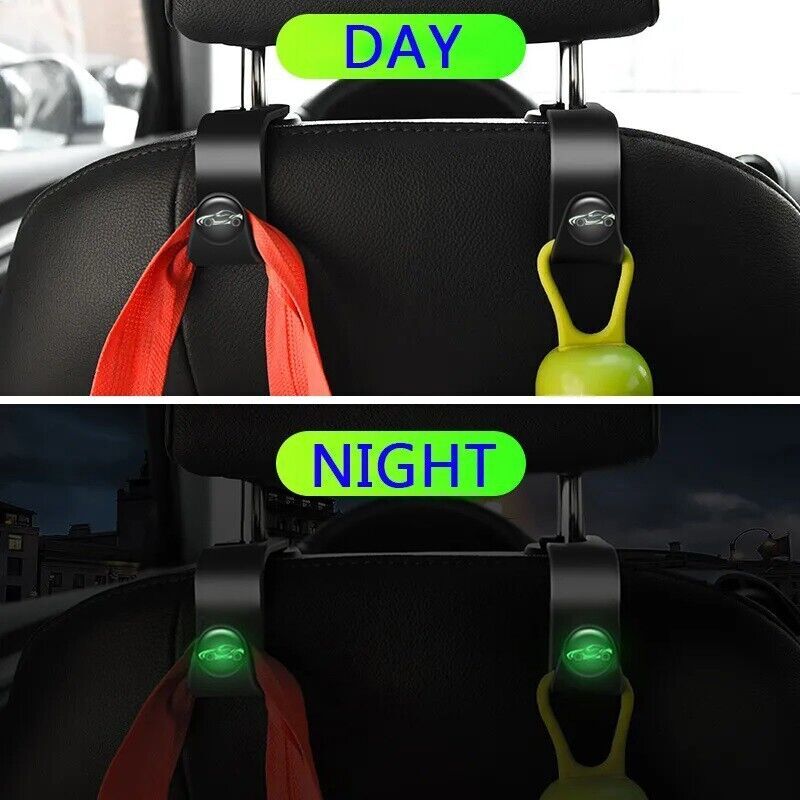 Auto Luminous Car Seat Back Hooks Hanger Interior Bag Holder Hook for All Car