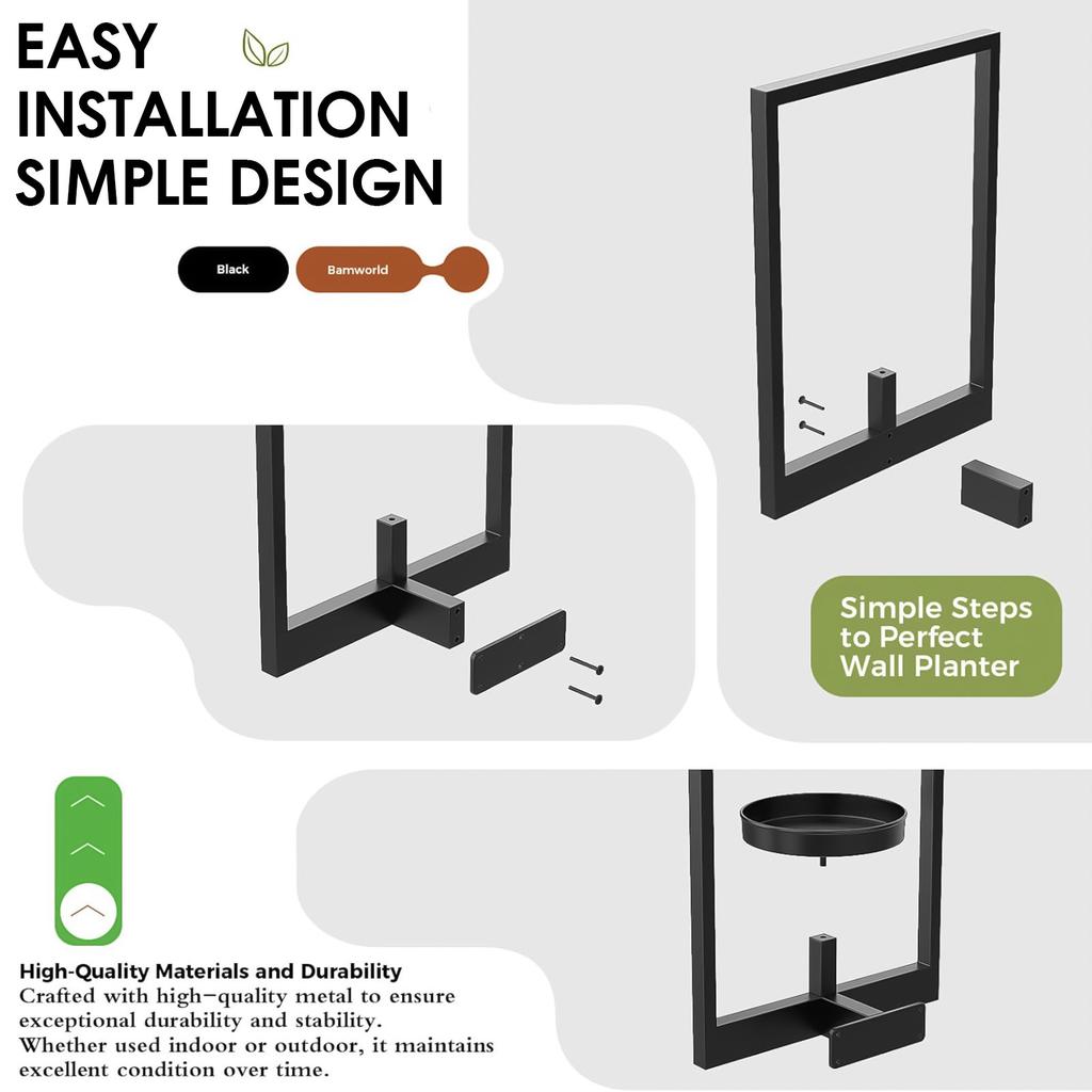 Wall Plant Holder Home Furnishing Decor Lightweight Material Modern Model Metal Vase Suitable for Bathroom Study Room