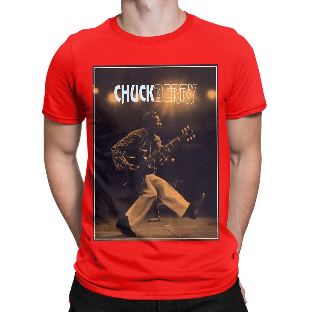 Chuck Berry Playing On the Guitar Vintage Classic Funny Graphic 100 Cotton TShirt Chuck Berry Tops Tees For Unisex