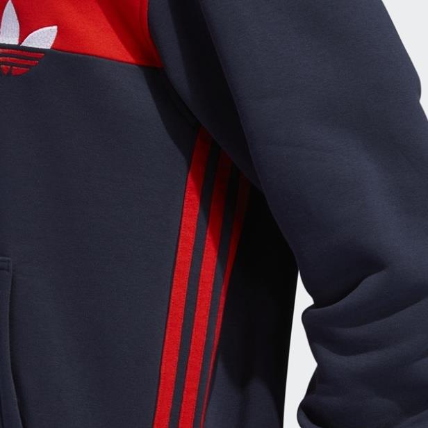Adidas Originální Trefoil Color-Block Logo Klokaní kapsa Mikina s kapucí Pánské topy H31273