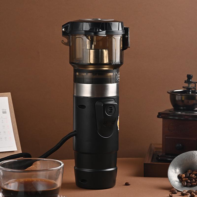 Compact All-in-One Portable Coffee Grinder & Travel Mug