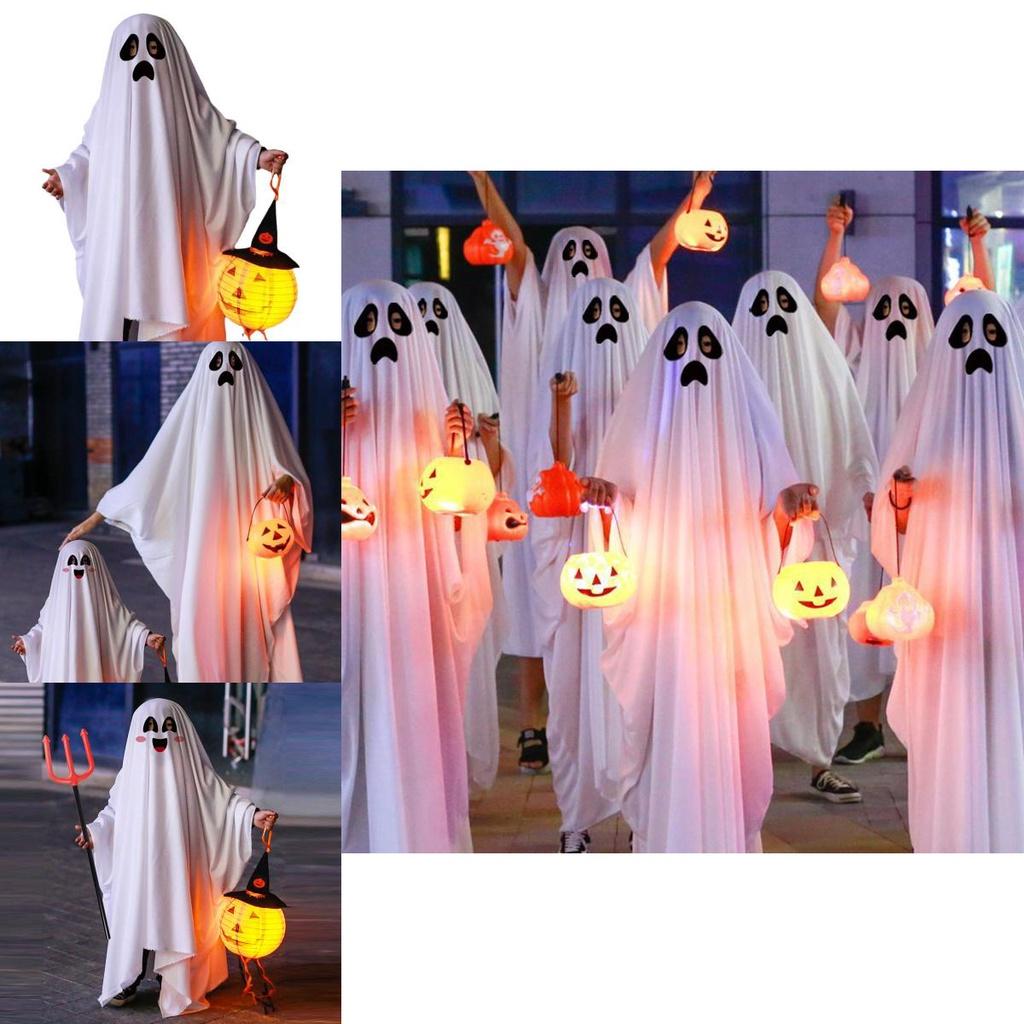 Halloween Kids Costume Ghost Cape For Boys And Girls Cosplay Dress-up White Spirit Costume