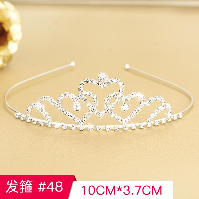 Exquisite Rhinestone Tiara Crown Cute Design Hairgrips Hair Clips for Kids and Baby Girls Birthday Headband Comb Pin